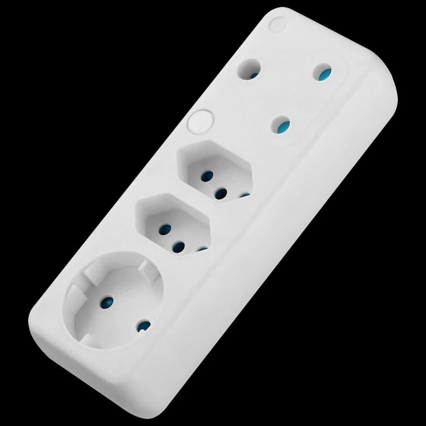 SWITCHED  4 Way Schuko Adaptor