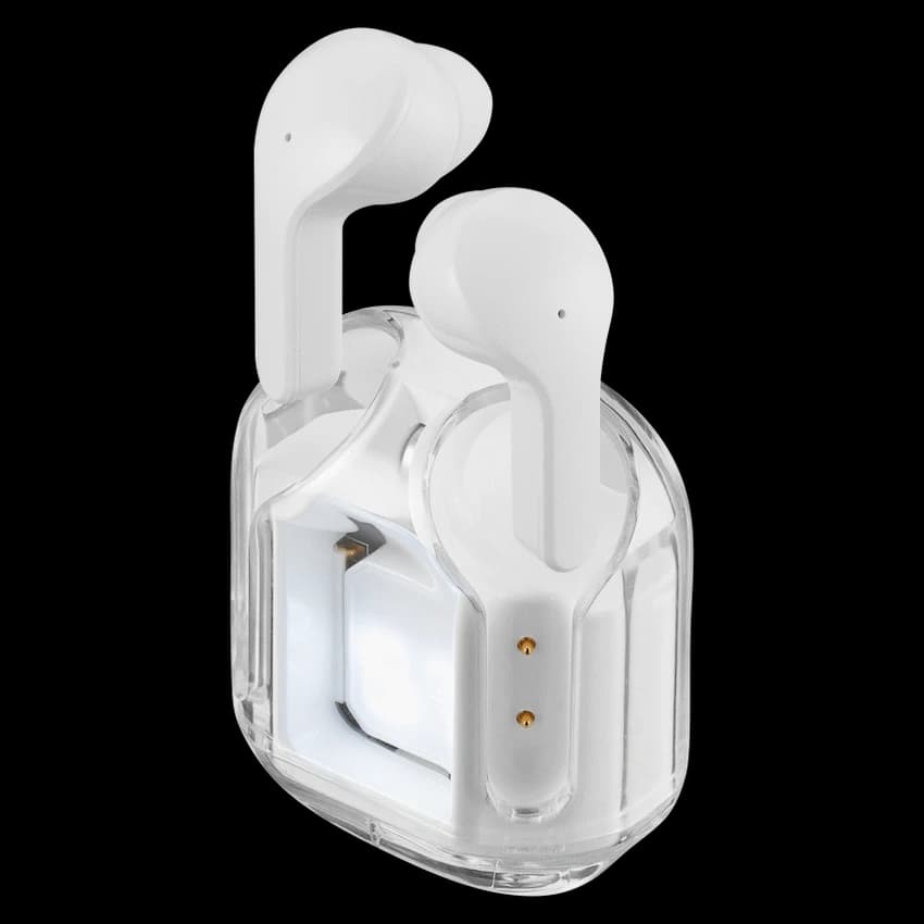 Volkano Crystalline Series TWS Earphone - White - Hardbox
