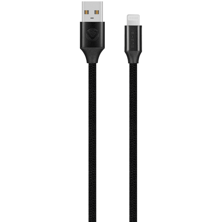 Volkano Weave Series Fabric Braided MFI Lightning Cable 12w 3m - Black