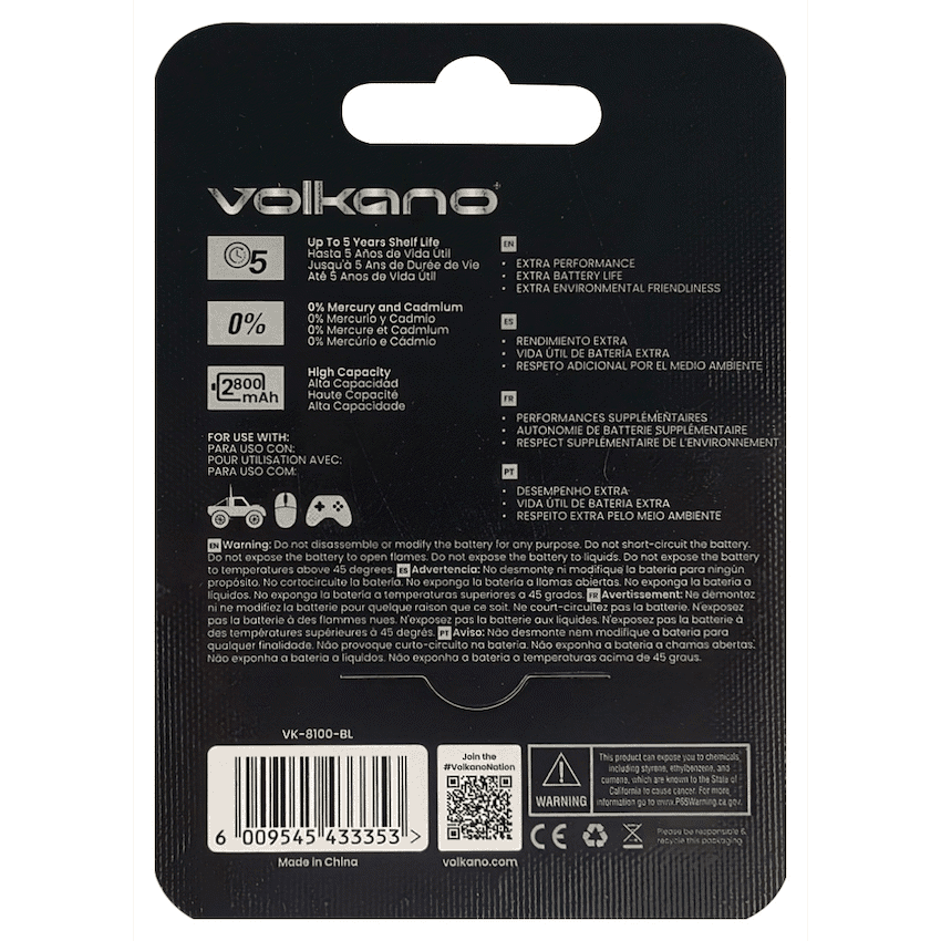 Volkano Extra series Alkaline Batteries AA pack of 4