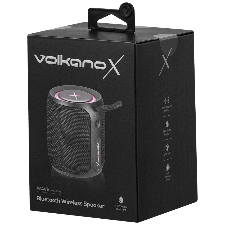 Volkano X Wave IPX66 Bluetooth Speaker - Black