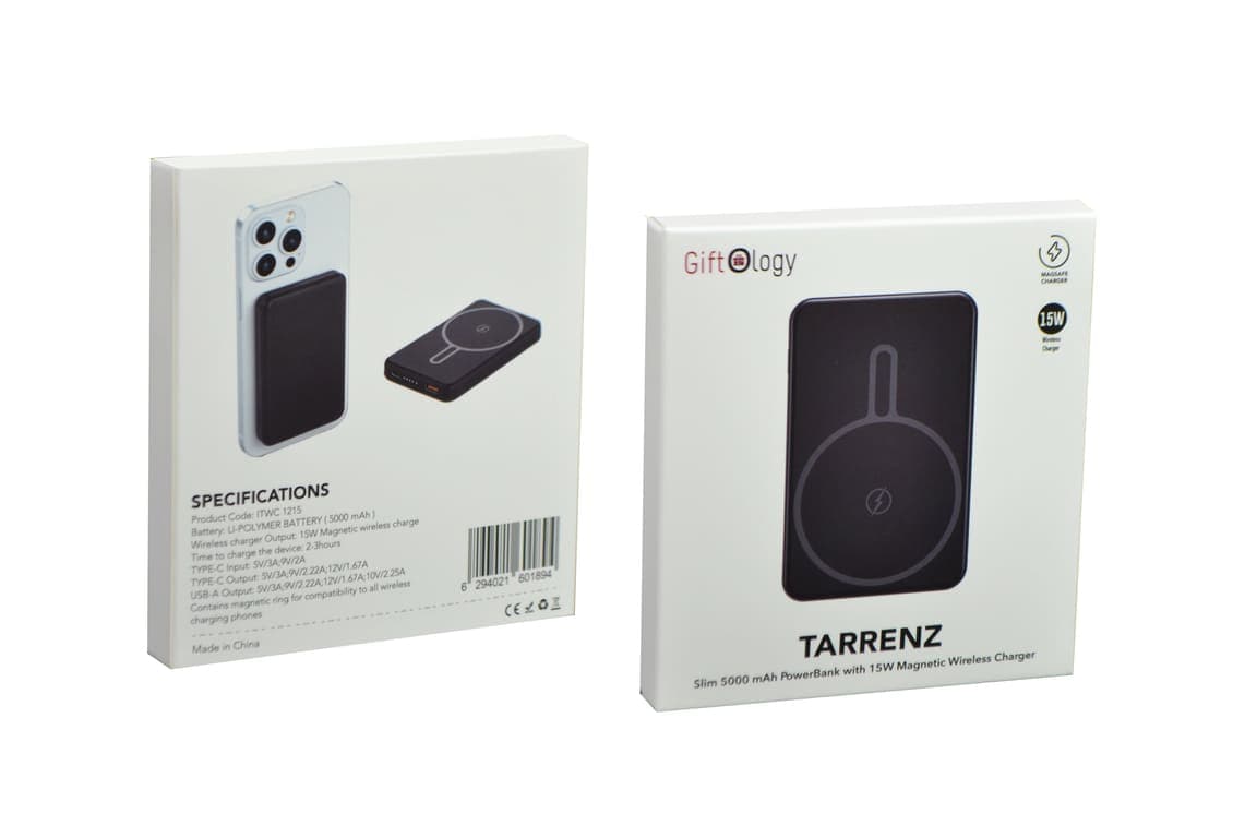 TARRENZ - Giftology 5000 mAh Magnetic Wireless Powerbank