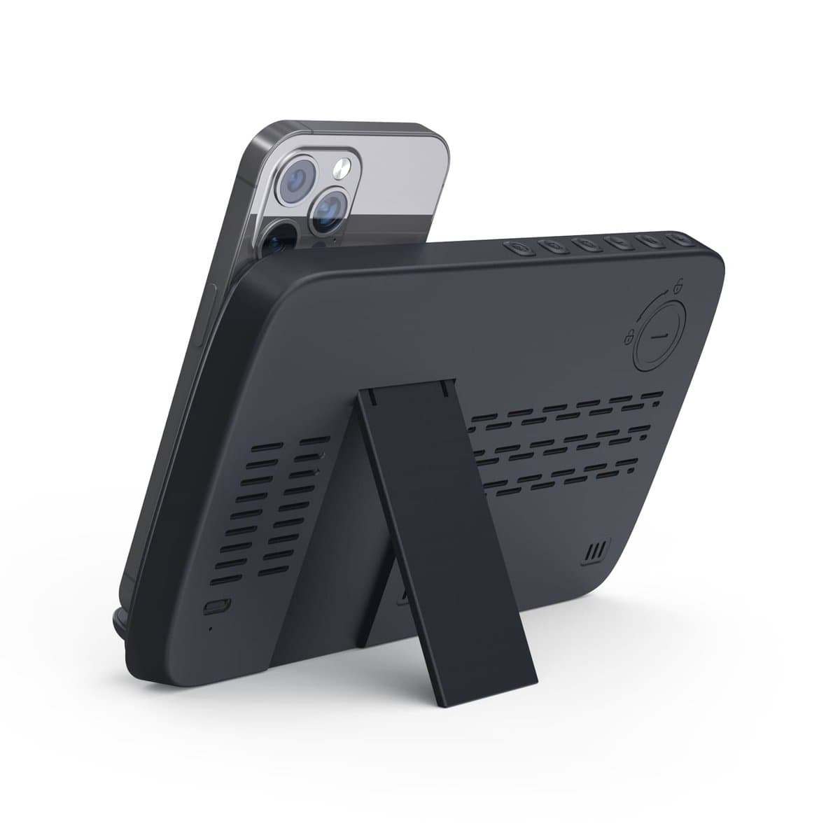 RISE - Giftology Digital Alarm Clock & Wireless Charger - Black