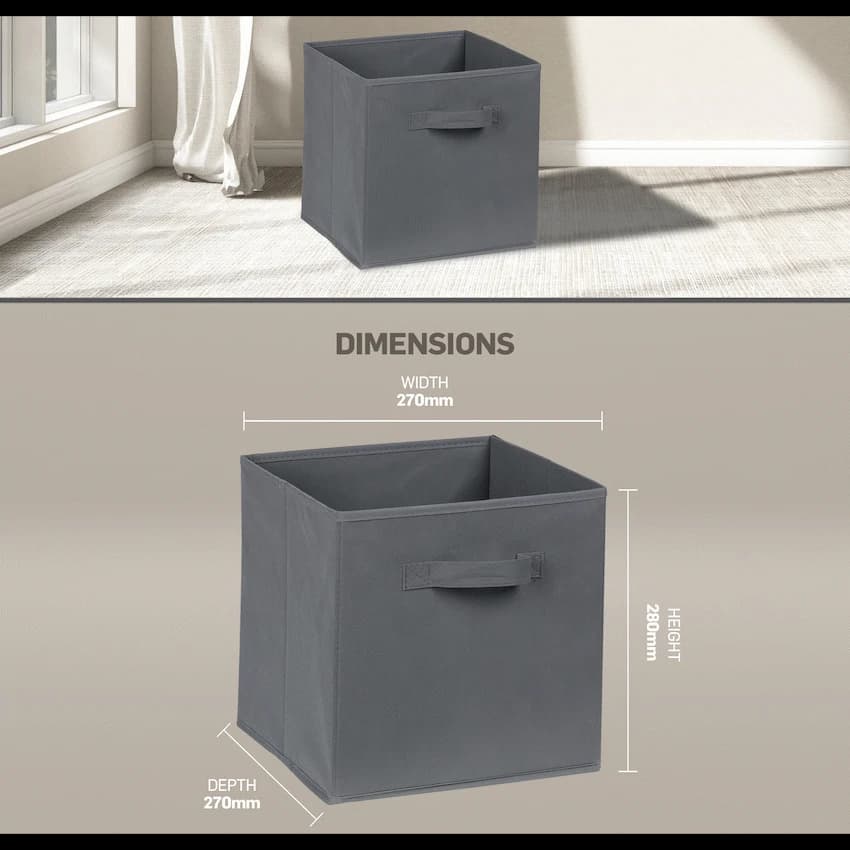 Everfurn Storeman Black, Collapsible Fabric Organiser Storage Basket
