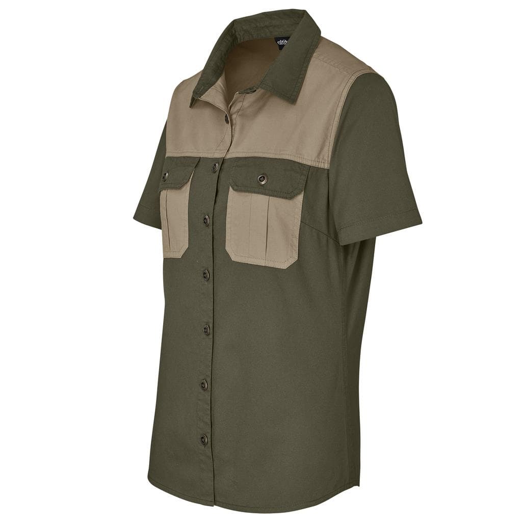 Ladies Short Sleeve Serengeti 2-Tone Bush Shirt thumbnail 6