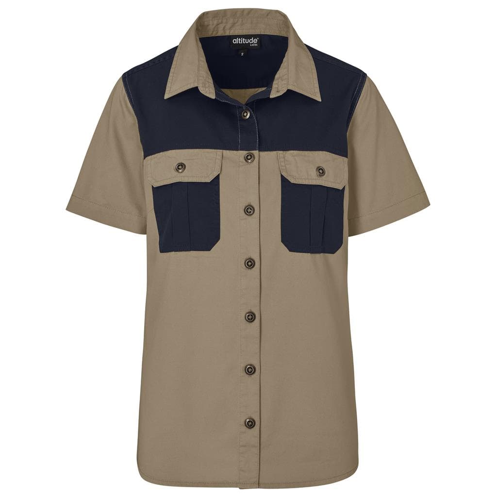 Ladies Short Sleeve Serengeti 2-Tone Bush Shirt thumbnail 8