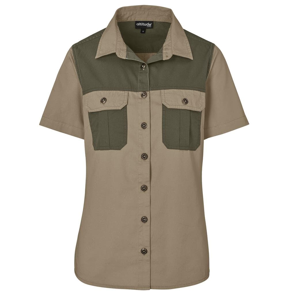 Ladies Short Sleeve Serengeti 2-Tone Bush Shirt thumbnail 15