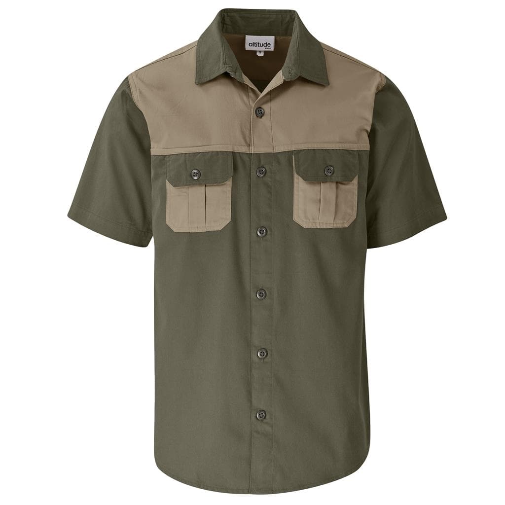 Mens Short Sleeve Serengeti 2-Tone Bush Shirt thumbnail 7