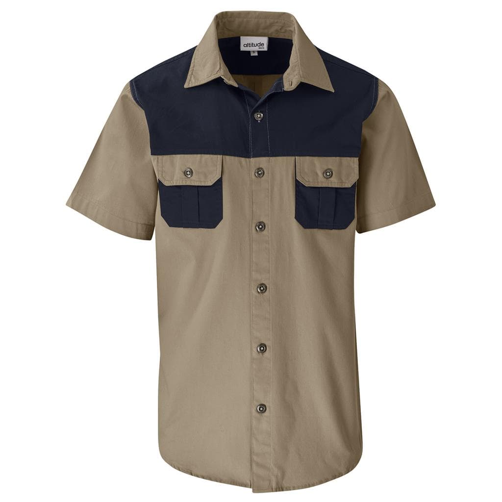 Mens Short Sleeve Serengeti 2-Tone Bush Shirt thumbnail 11