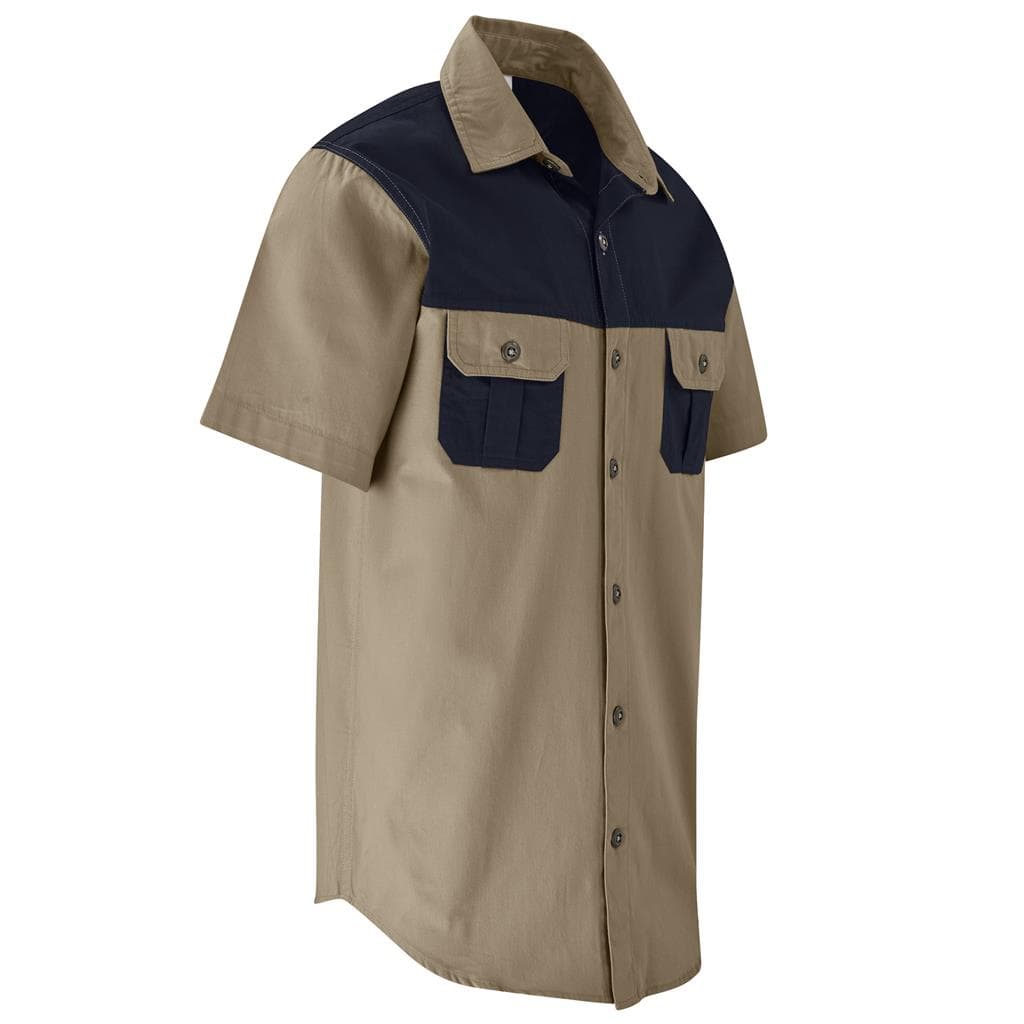 Mens Short Sleeve Serengeti 2-Tone Bush Shirt thumbnail 13