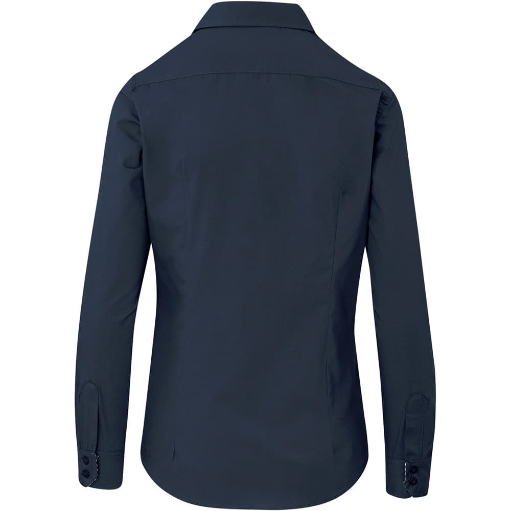 Ladies Long Sleeve Warrington Shirt – Navy thumbnail 4