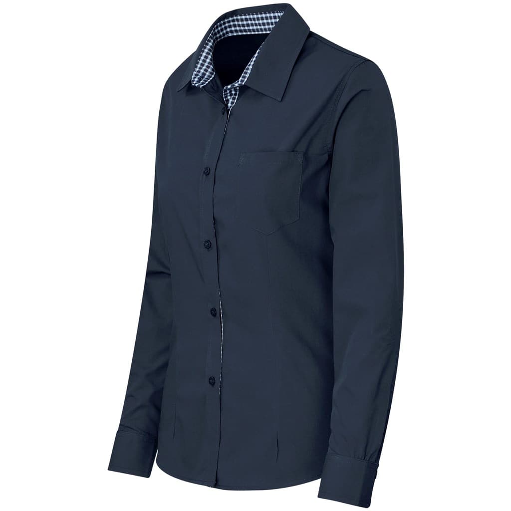 Ladies Long Sleeve Warrington Shirt – Navy thumbnail 5