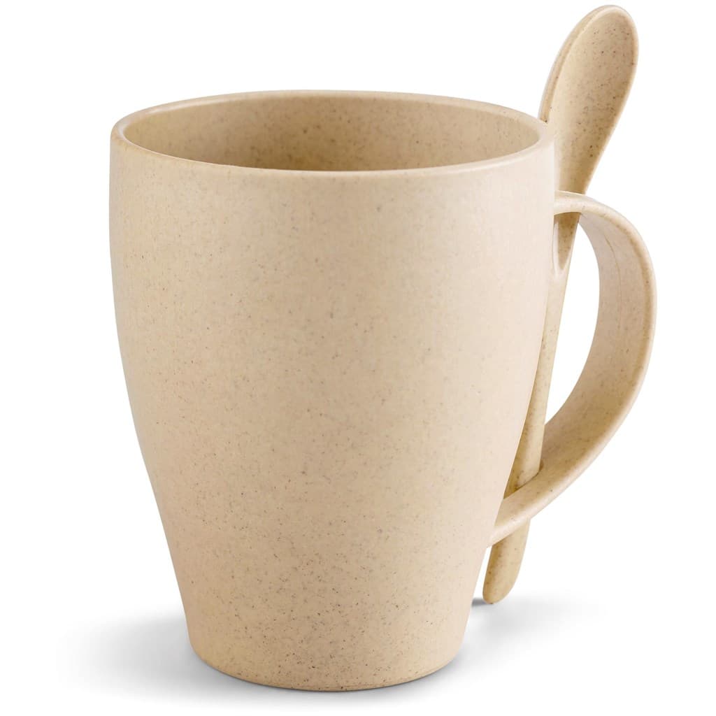 Okiyo Kawai Wheat Straw Mug & Spoon – 350ml thumbnail 4