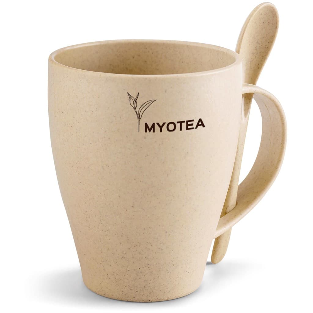 Okiyo Kawai Wheat Straw Mug & Spoon – 350ml thumbnail 6