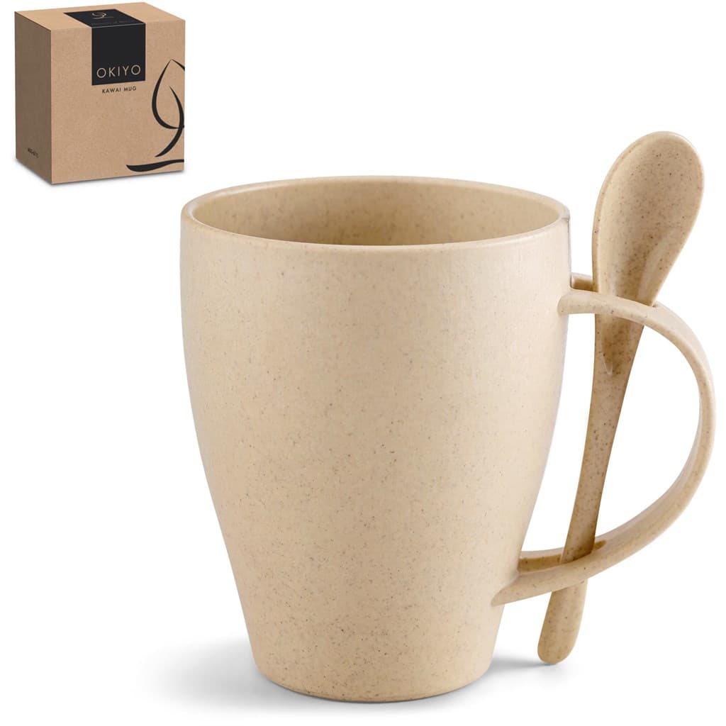 Okiyo Kawai Wheat Straw Mug & Spoon – 350ml thumbnail 12