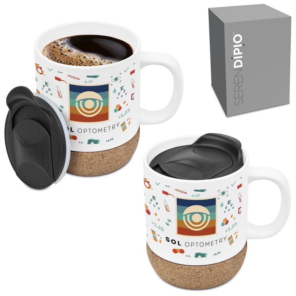 Serendipio Sienna Cork & Ceramic Sublimation Coffee Mug – 340ml thumbnail 3