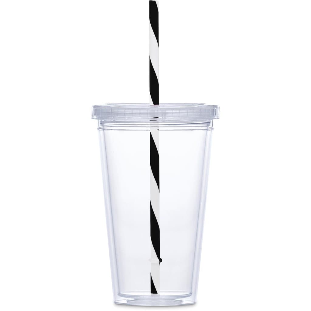 Malibu Double-Wall Plastic Tumbler & Straw – 470ml thumbnail 2