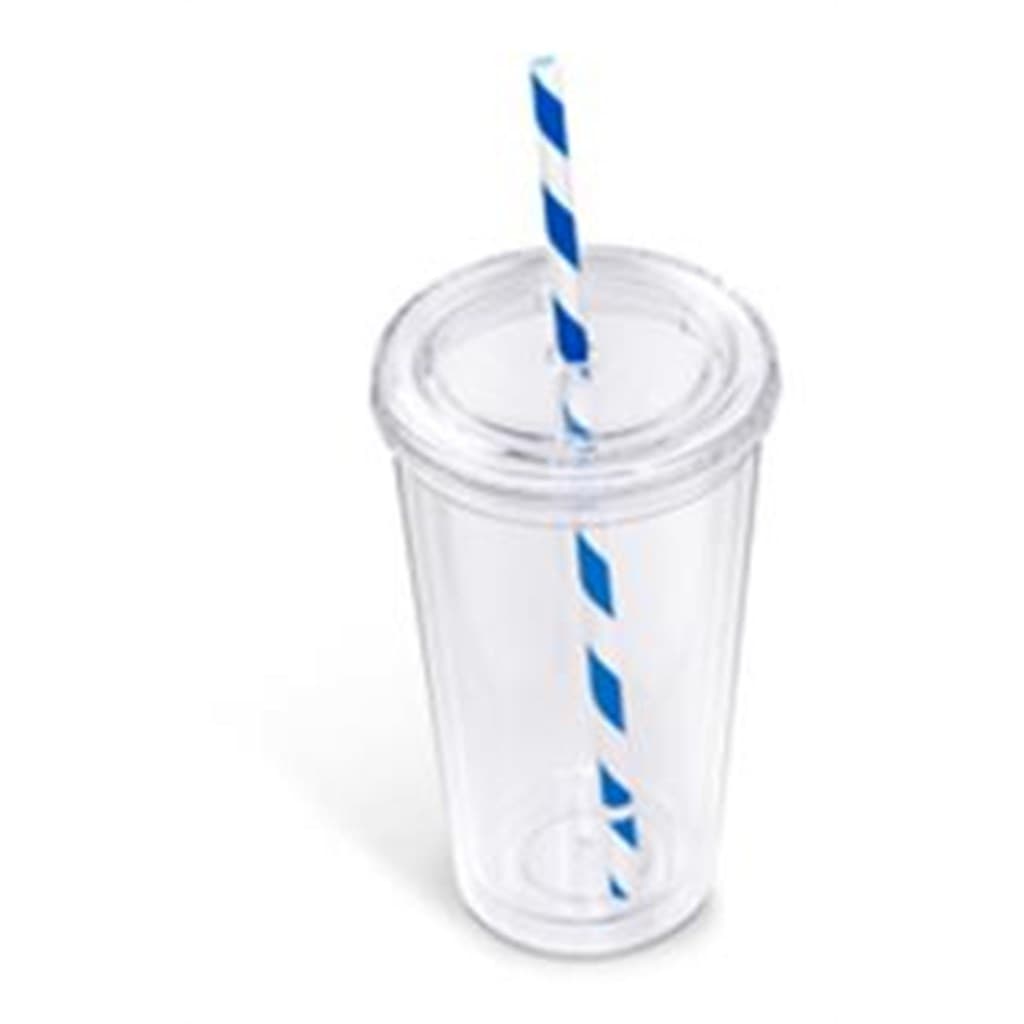 Malibu Double-Wall Plastic Tumbler & Straw – 470ml thumbnail 3