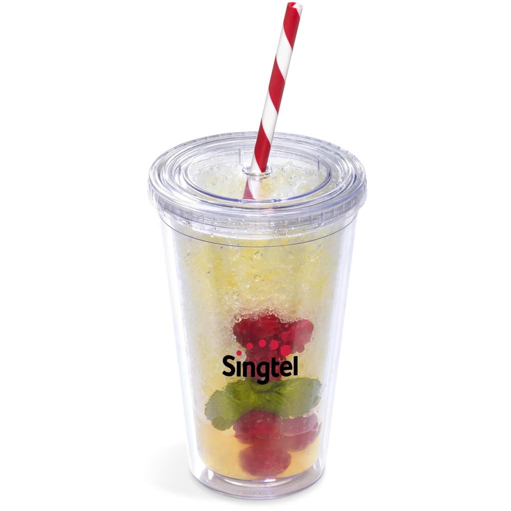 Malibu Double-Wall Plastic Tumbler & Straw – 470ml thumbnail 4