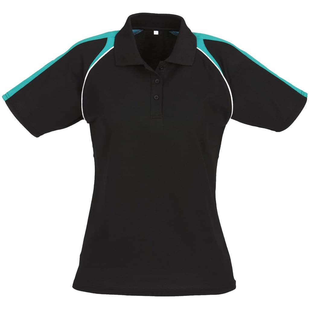 Ladies Triton Golf Shirt – Black Red thumbnail 2