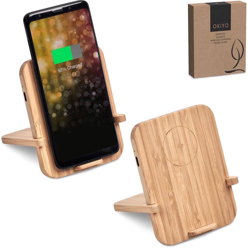 Okiyo Noryoku Bamboo Wireless Charging Phone Stand thumbnail 5