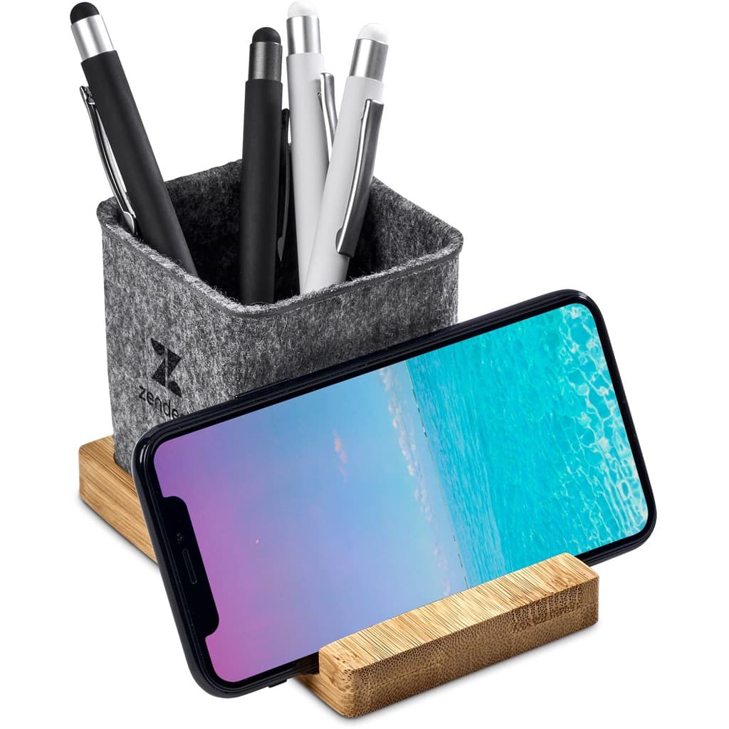 Okiyo Kyadi Recycled PET & Bamboo Desk Caddy Phone Stand thumbnail 12