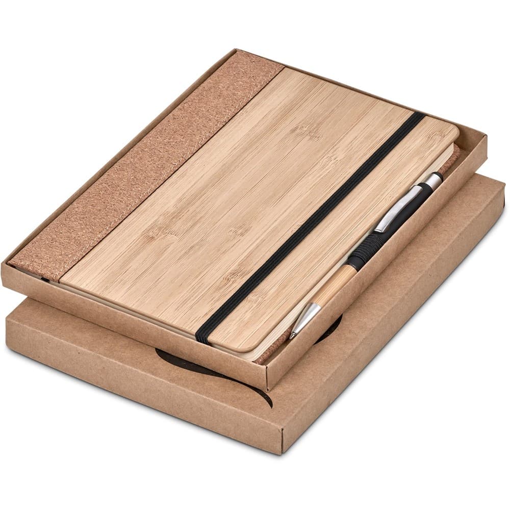 Okiyo Eri Bamboo & Cork Notebook & Pen Set thumbnail 2