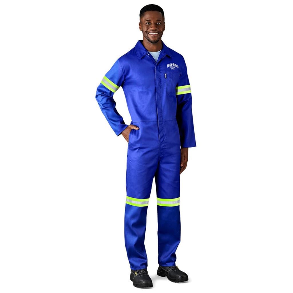 Safety Polycotton Boiler Suit – Reflective Arms & Legs – Yellow Tape
