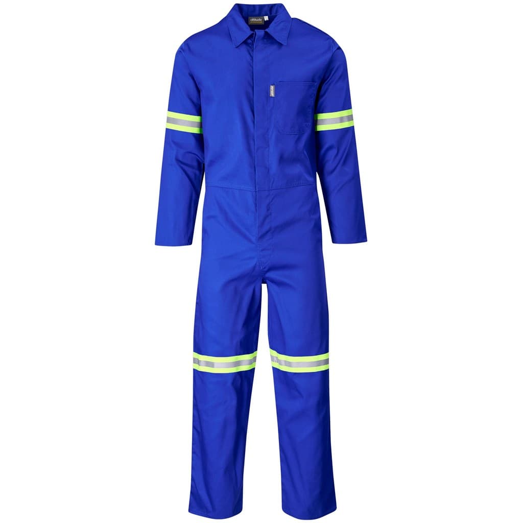 Safety Polycotton Boiler Suit – Reflective Arms Legs & Back – Yellow Tape thumbnail 6
