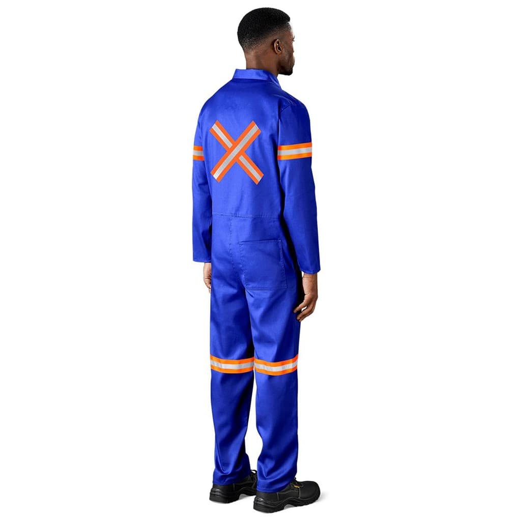 Safety Polycotton Boiler Suit – Reflective Arms Legs & Back – Orange Tape thumbnail 2