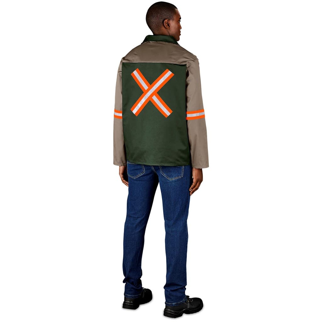 Site Premium Two-Tone Polycotton Jacket – Reflective Arms & Back – Orange Tape thumbnail 2