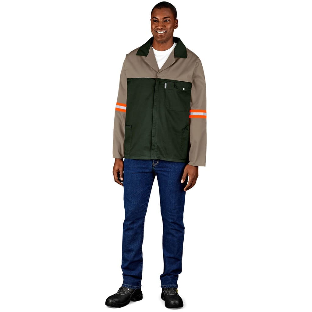 Site Premium Two-Tone Polycotton Jacket – Reflective Arms & Back – Orange Tape thumbnail 6