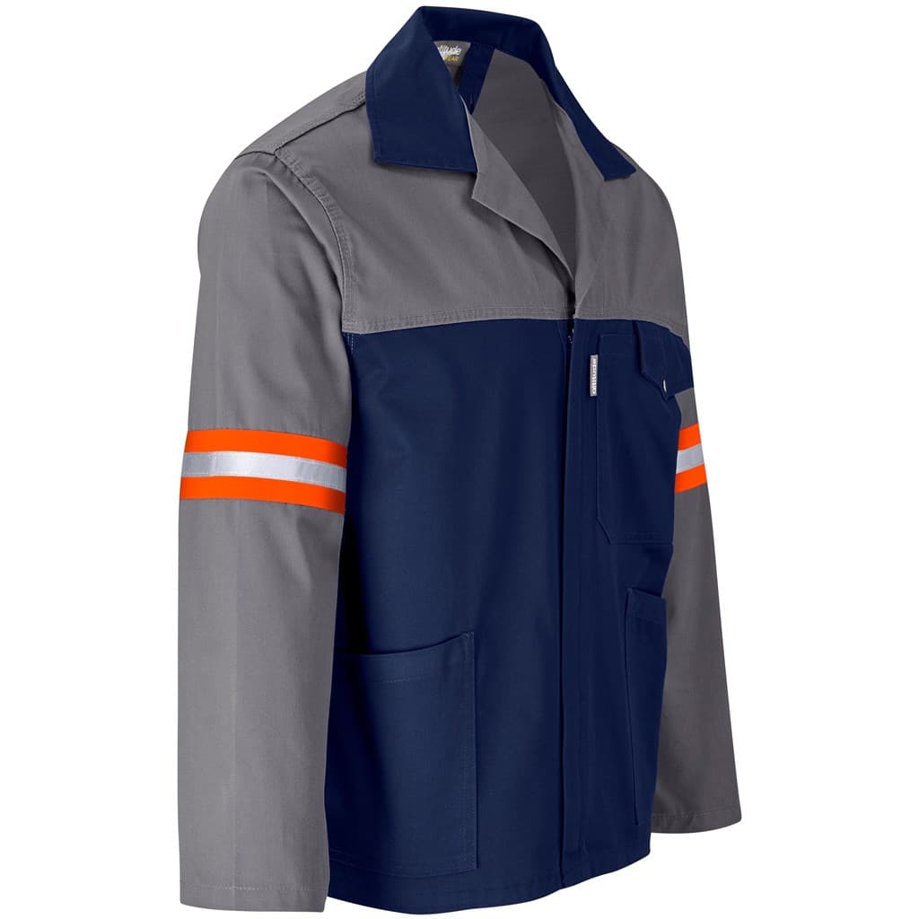 Site Premium Two-Tone Polycotton Jacket – Reflective Arms & Back – Orange Tape thumbnail 9