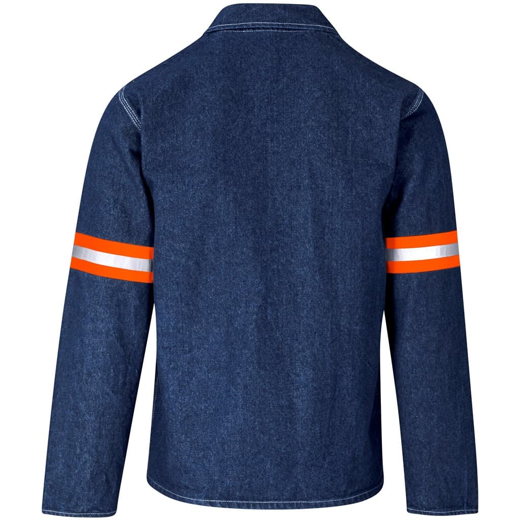 Cast Premium 100% Cotton Denim Jacket – Reflective Arms – Orange Tape thumbnail 9