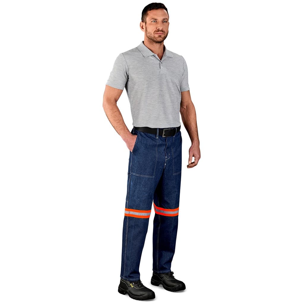 Cast Premium 100% Cotton Denim Pants – Reflective Legs – Orange Tape thumbnail 4