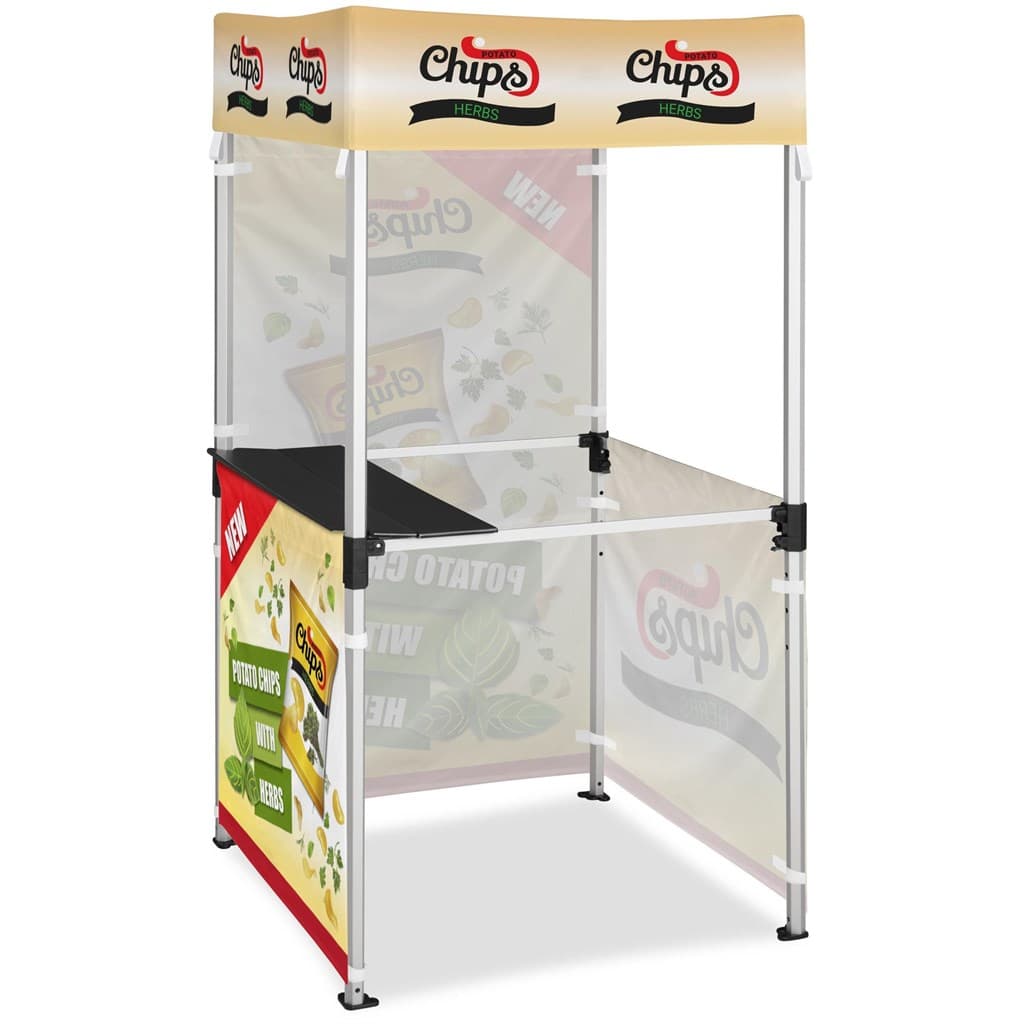 Ovation Sublimated Gazebo 1m X 1m Kiosk – 3 Half-Wall Skins – 1 Full-Wall Skin