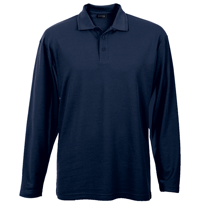 175g Pique Knit Long Sleeve Golfer Mens thumbnail 5