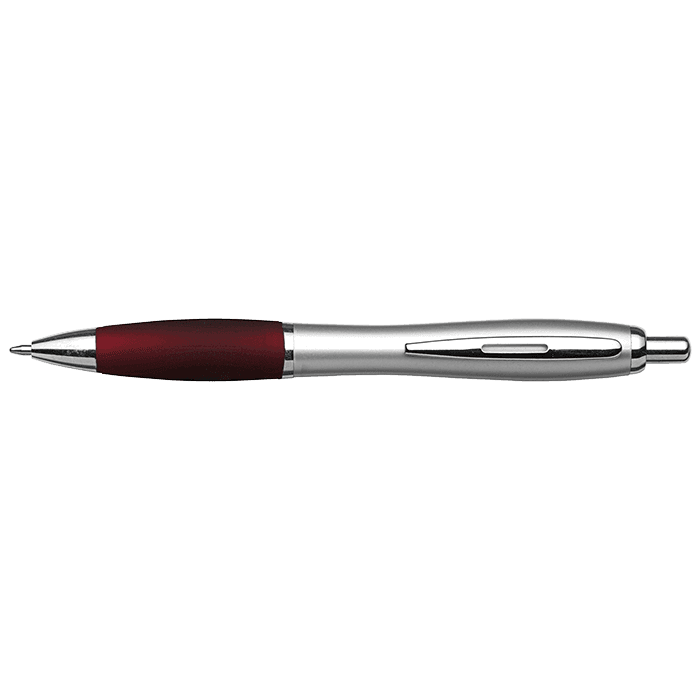 Silver Barrel Curved Design Ballpoint Pen