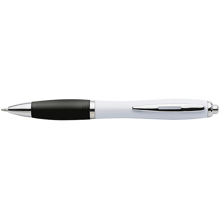 White Barrel Curved Design Ballpoint Pen thumbnail 3