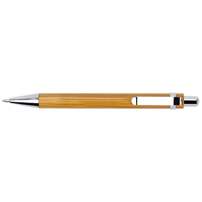 Bamboo Ballpoint Pen with Metal Trims