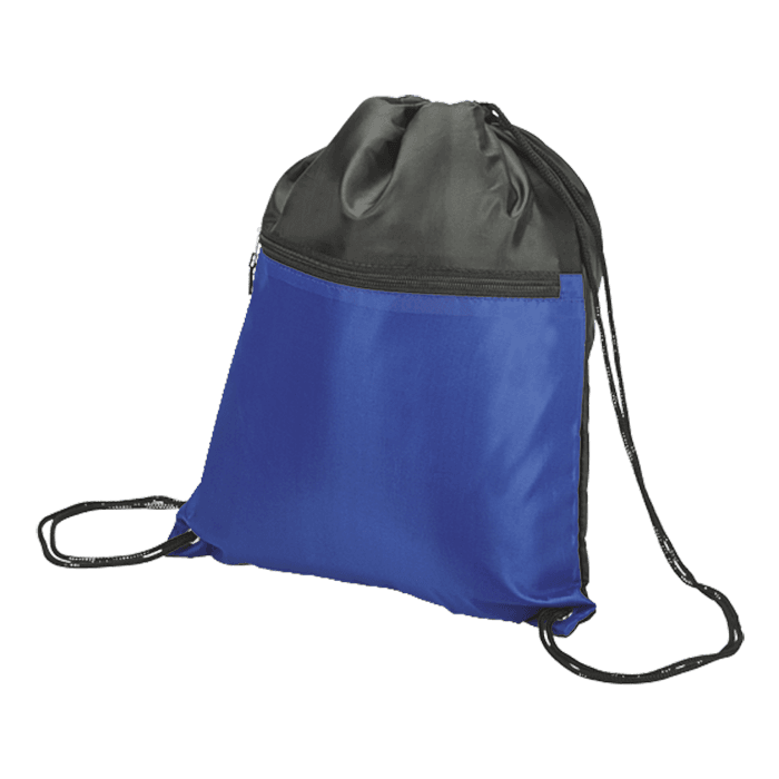 Drawstring Sport Bag with Zip Pocket 210D thumbnail 2