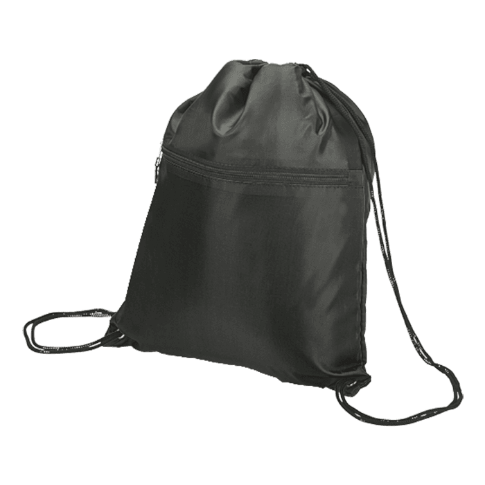 Drawstring Sport Bag with Zip Pocket 210D thumbnail 3