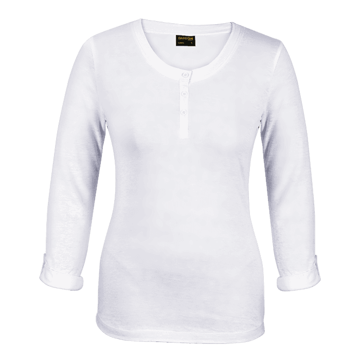 145g Henley Long Sleeve T-Shirt Ladies