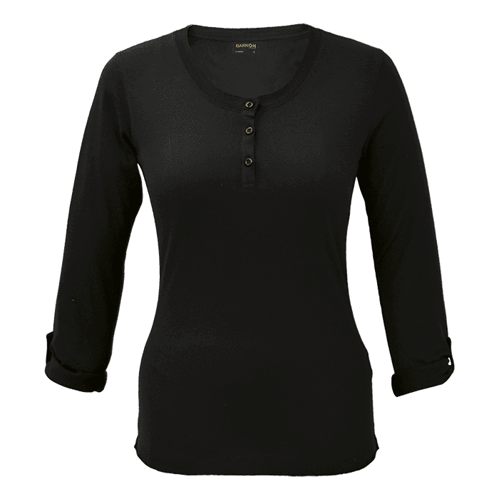 145g Henley Long Sleeve T-Shirt Ladies thumbnail 2