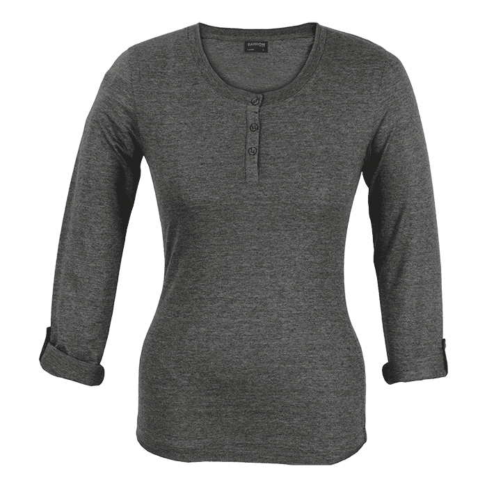 145g Henley Long Sleeve T-Shirt Ladies thumbnail 4