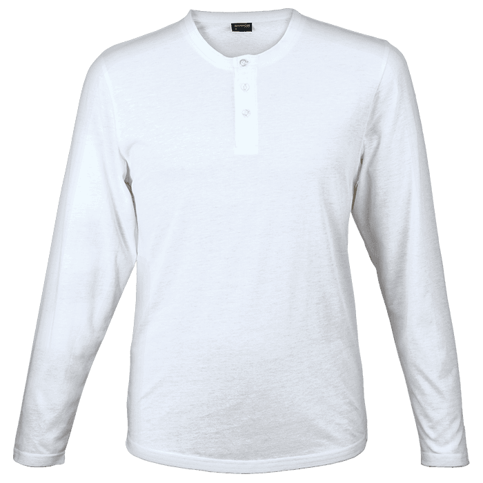 145g Henley Long Sleeve T-Shirt Mens thumbnail 2