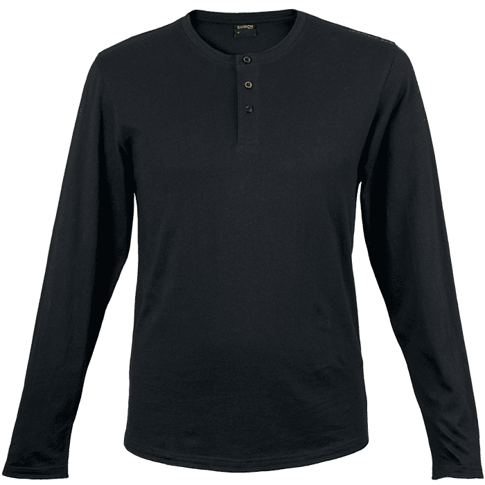 145g Henley Long Sleeve T-Shirt Mens thumbnail 3
