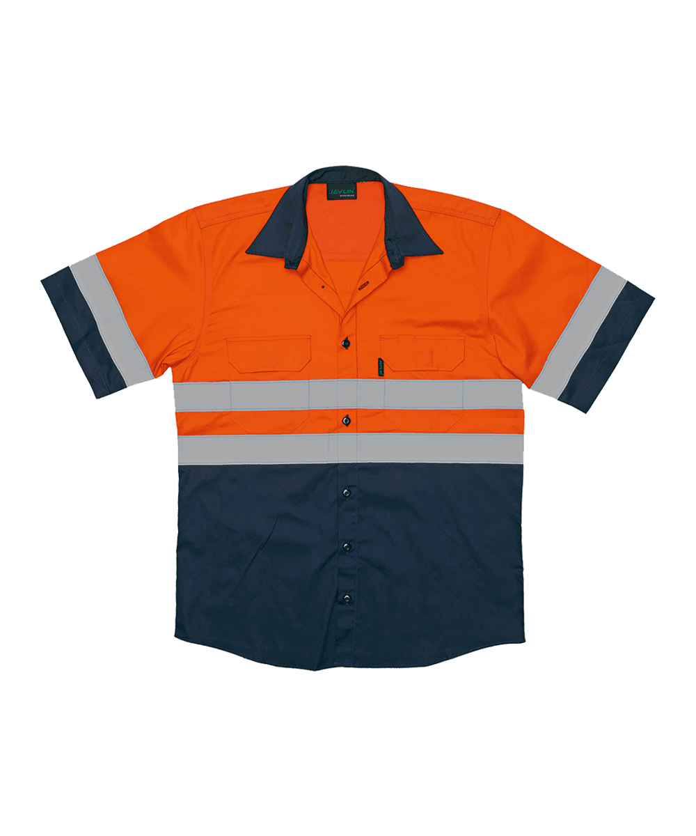 Hi-Vis Two Tone Vented Short Sleeve Work Shirt
