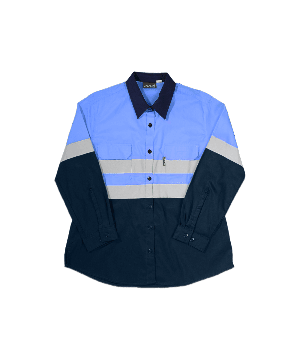 Hi-Vis Women’s Two Tone Vented Long Sleeve Work Shirt thumbnail 2