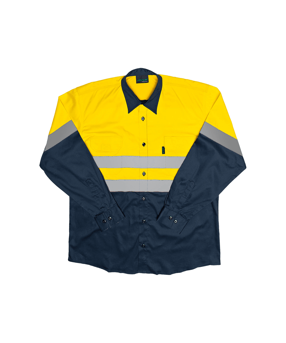 Hi-Vis Two Tone Vented Long Sleeve Work Shirt thumbnail 2